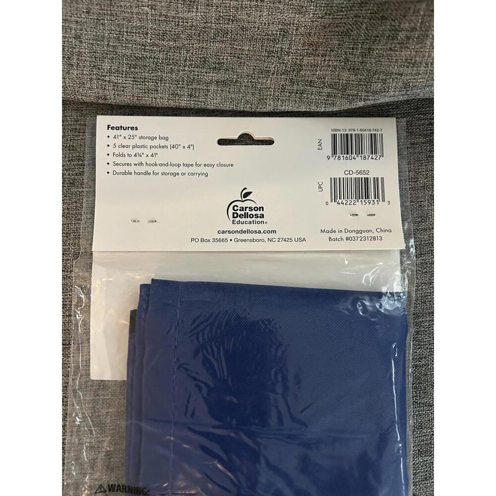 Carson Dellosa Publishing Border Storage Pocket Chart Blue 41" x 25" New - Picture 4 of 4